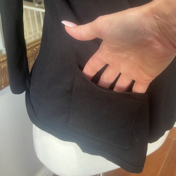 Spense One Button Black Cardigan Sweater - Picture 4 of 8